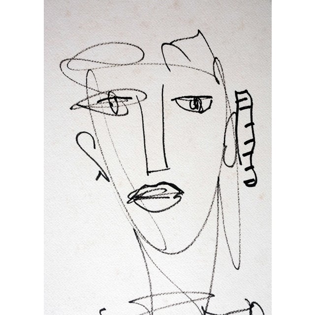 Chittrovanu Mazumdar – Untitled Abstract Portrait, 2012 An original abstract ink drawing on paper by acclaimed...