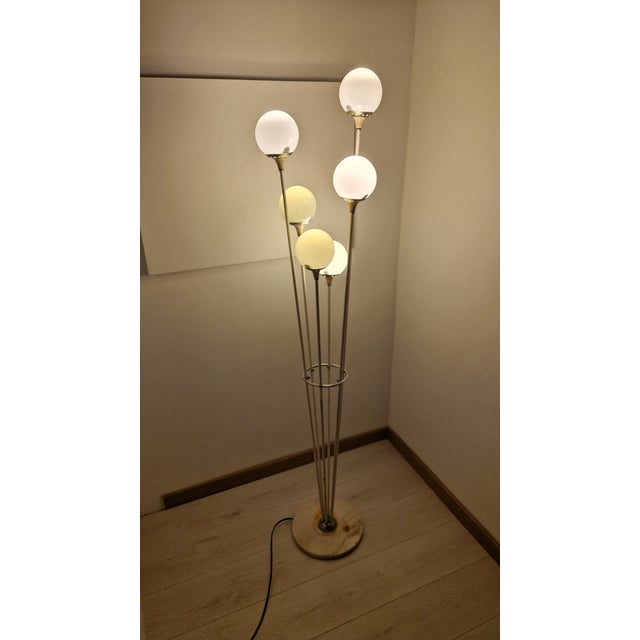 Vintage Alberello Floor Lamp in White and Chrome Iron from Stilnovo, 1980s For Sale - Image 13 of 14