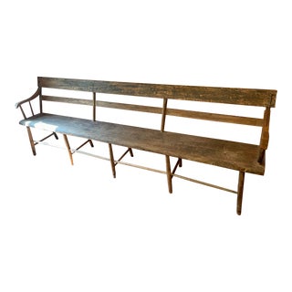 Late 19th Century Antique Pennsylvania Farm Plank Seat Bench For Sale