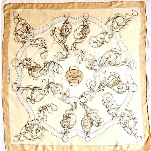 Hermès Profile-Sellerie 1984 Silk Scarf Designed by Guillemot For Sale