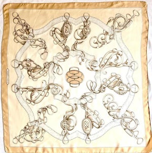 Hermès Profile-Sellerie 1984 Silk Scarf Designed by Guillemot