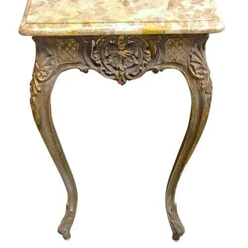 Antique Giltwood & Marble Console Table For Sale - Image 4 of 7