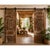 Mid-Century Modern Antique Hand-Carved Indian Double Door in Reclaimed Brown Wood | Rustic Barn Door 81x42 For Sale - Image 3 of 3