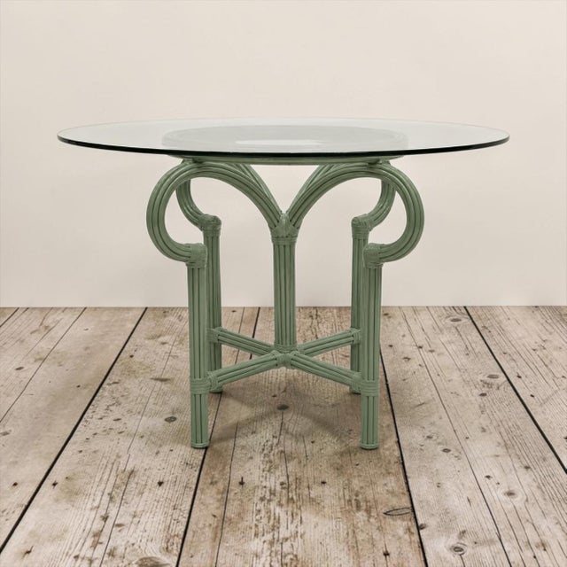 1970s 1970s Italian Organic Modern Crespi Style Pencil Bamboo Scrolling Loop Center Dining Table For Sale - Image 5 of 6