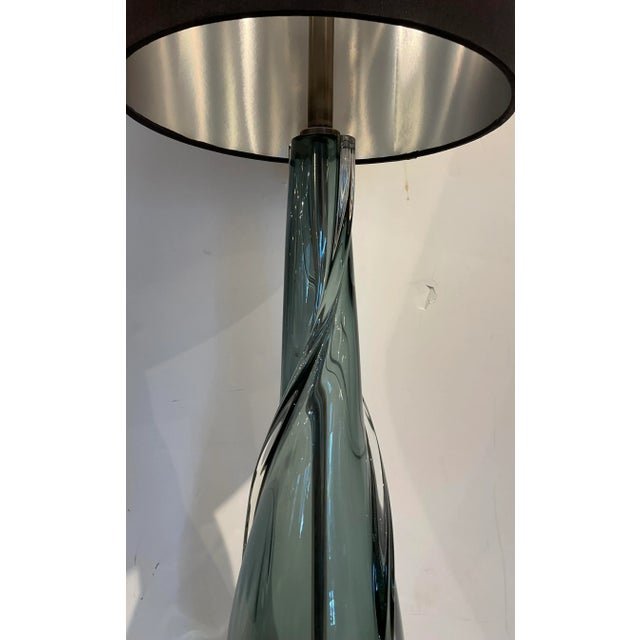 Currey & Company Modern Murano Style Smoked Glass Table Lamps Pair For Sale In Atlanta - Image 6 of 7