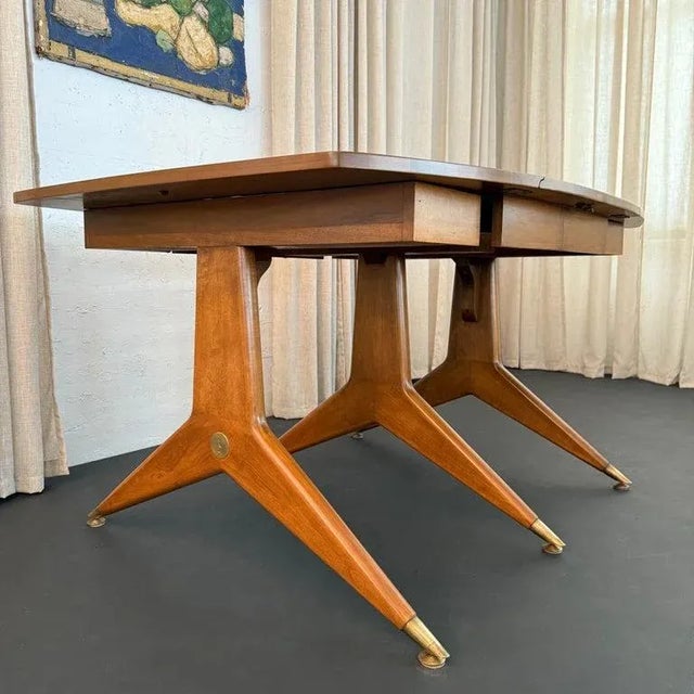 1950s Italian Mid-Century Modern Drop-Leaf Dining Table in the Style of Gio Ponti For Sale - Image 10 of 11