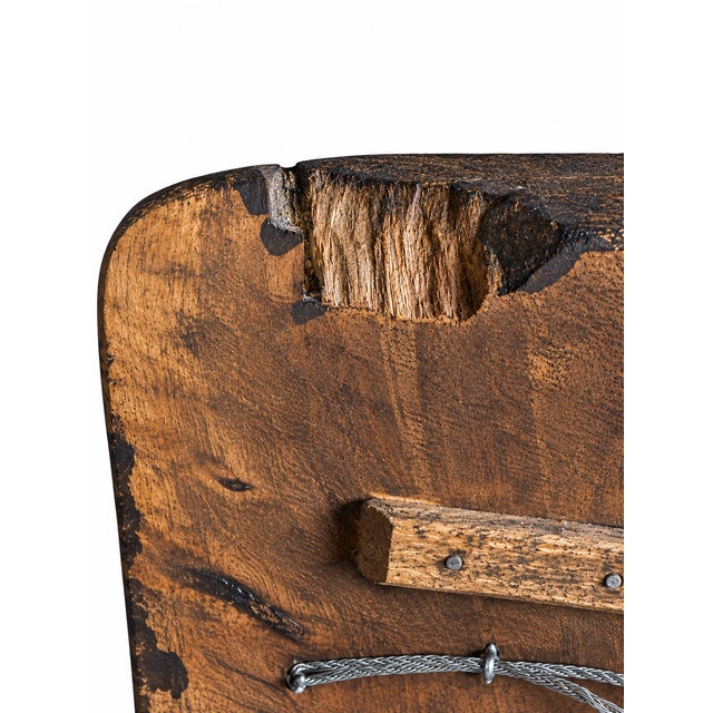 17th Century Spanish Baroque Wrought Iron Architectural Lock on Timber Panel For Sale - Image 14 of 18