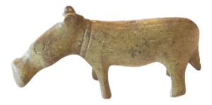 Vintage African Bronze Casting of Hippo Large Snout