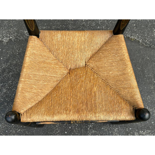 Antique Hand Painted Hitchcock Style Rush Seat Accent Chair Chairish