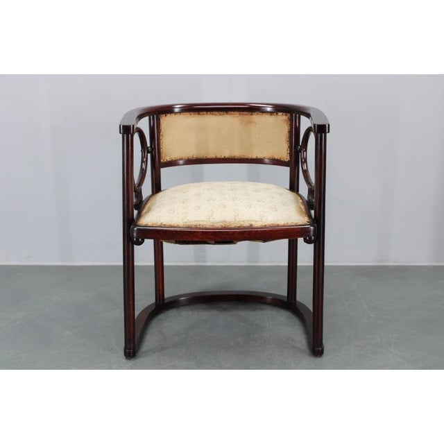 Art Nouveau Fledermaus Sofa and Armchair attributed to Josef Hoffmann for Fischel, 1890s, Set of 2 For Sale - Image 14 of 18
