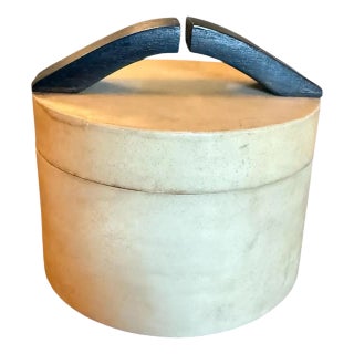 R & Y Augousti Parchment and Ebonized Wood Box For Sale