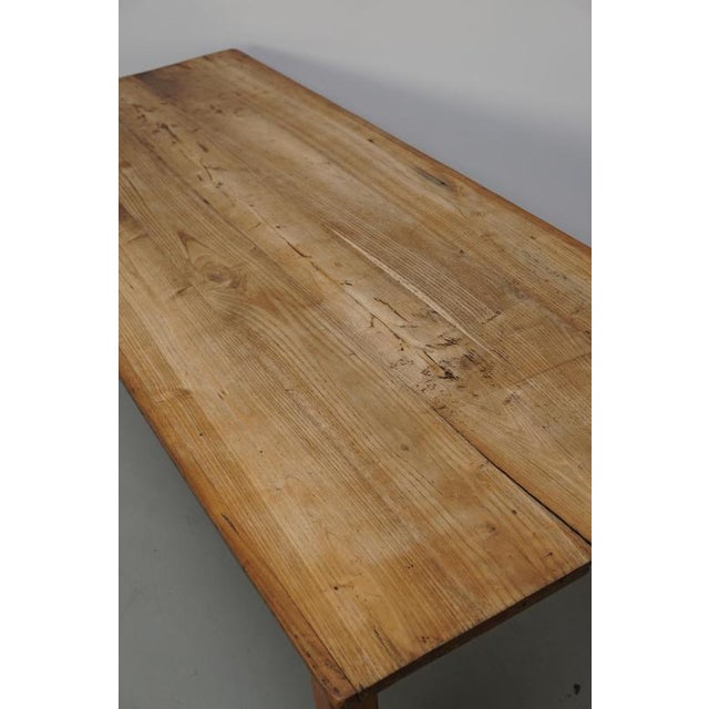 Antique Early 20th Century French Rustic Elm Farmhouse Dining Table For Sale - Image 11 of 17