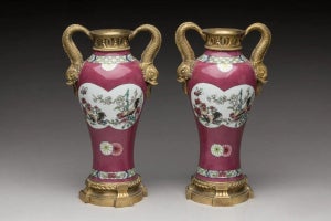 Pair of Chinese Porcelain Vases, Qianlong Period, 18th Century