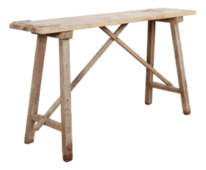 French Bleached Oak Trestle Table