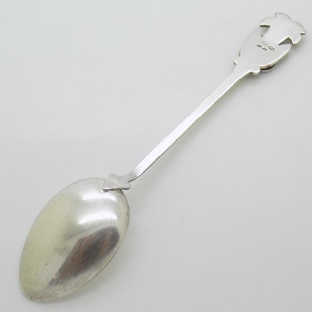 Vintage Austrian Handmade Genuine Silver Souvenir Collector Spoon Salzburg For Sale - Image 6 of 9