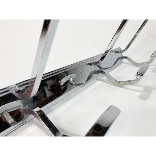 Metal Vintage French Modern Chrome Wall Hook For Sale - Image 7 of 8