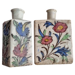 Ceramic Bottles, Iznik, Turkey, 18th Century, Set of 2 For Sale