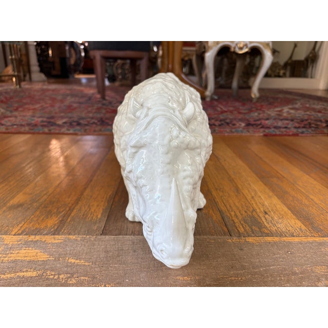 Ceramic 1960s Italian Modern Glazed Ceramic Rhinoceros For Sale - Image 7 of 11