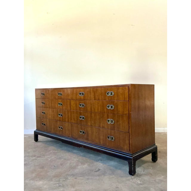 Mid 20th Century Vintage Boho Michael Taylor for Henredon Locked Rings Dresser For Sale - Image 5 of 11