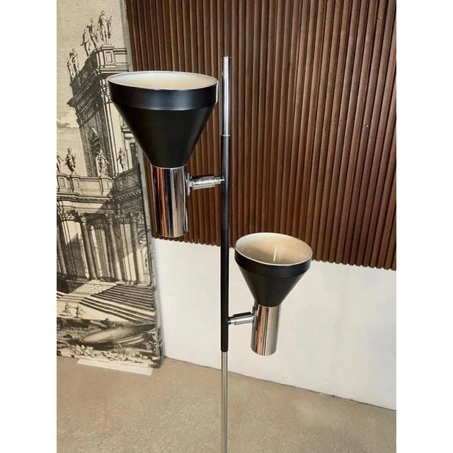 German Minimalist Chromed Floor Lamp with Adjustable Spotlights from Hustadt Leuchten, 1960s For Sale - Image 11 of 18