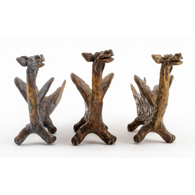 Metal Louis Mendez Gilt Bronze Dragon Sculptures, 3 For Sale - Image 7 of 9