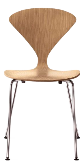 Mid-Century Modern Side Chair with Steel Legs attributed to Norman Cherner, 1950s