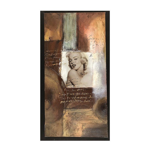 1990s Post-Modern Marylin Monroe Mixed Media Painting For Sale