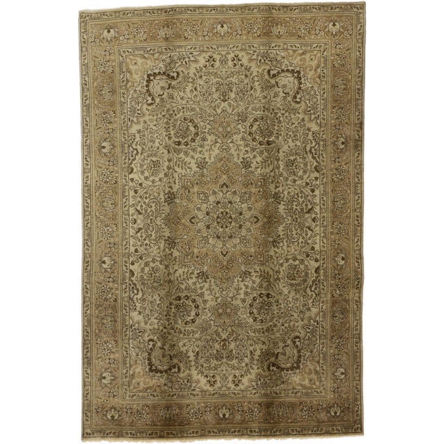 Mid 20th Century Vintage Persian Tabriz Rug - 06'05 X 09'10 For Sale - Image 5 of 5