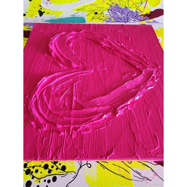 12"X12" textured heart in the prettiest hot pink, with hints of lighter pinks, and a glossy finish. *Please note, colors...