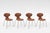 Fritz Hansen Series 7 Model 3107 Dining Chairs in Cognac Leather by Arne Jacobsen for Fritz Hansen, Set of 4 For Sale - Image 4 of 6