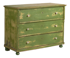 Antique Green Chest of Drawers, 1920s