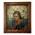 Mid 20th Century Framed Portrait of Young Woman With Calle Lilies Oil on Burlap by Jose Anastacio Munroy For Sale