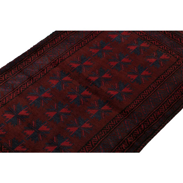 Traditional Rug & Kilim’s Baluch Tribal Rug With Burgundy and Navy Blue Geometric Patterns For Sale - Image 3 of 7