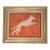 Greyhound Dog Style of Erte Burnt Orange Burnt Umber Minimalist Art Deco English Traditional Oil Painting by Cleo Plowden For Sale