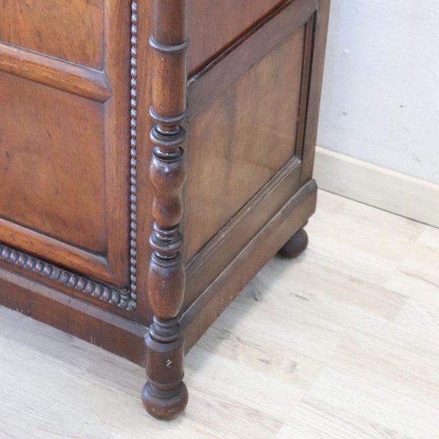 Wood Small Antique Wardrobe in Walnut, 1800s For Sale - Image 7 of 14