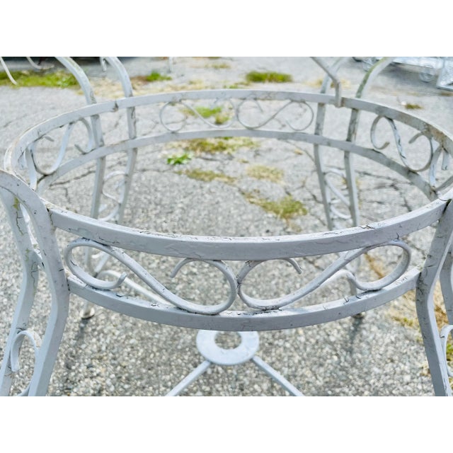 Vintage Mid Century Modern Iron Mesh Patio Table For Sale - Image 11 of 12