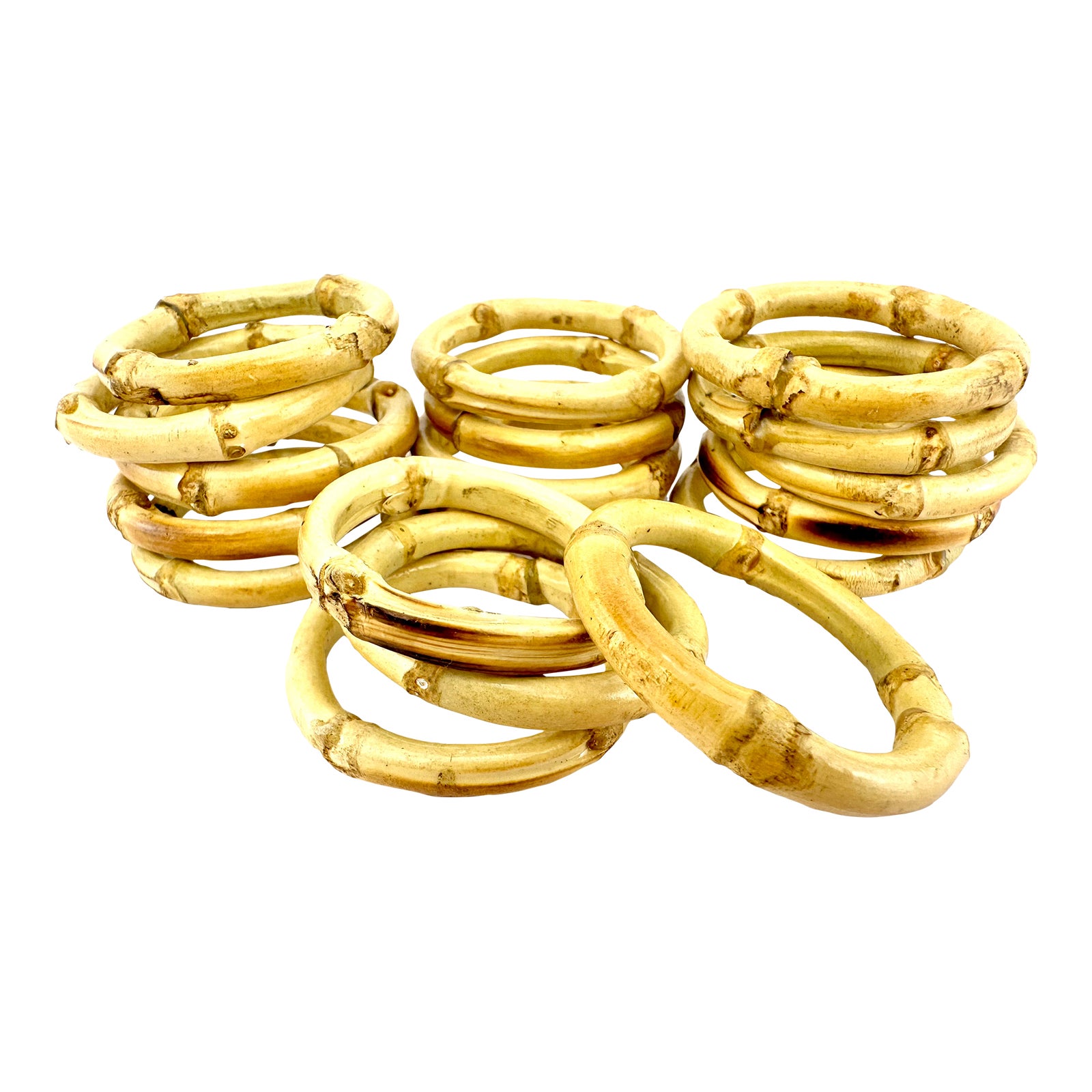 Vintage Bamboo Napkin Rings, Set of 18 Chairish