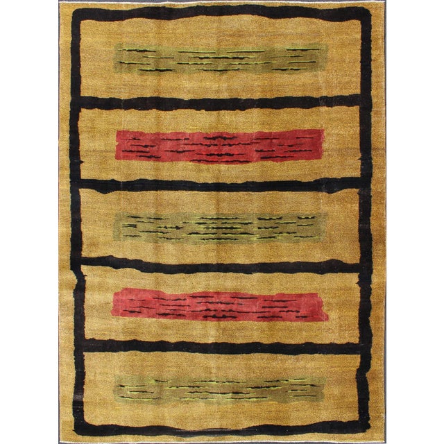 Mid-Century Modern Design Turkish Zeki Müren Rug in Golden and Sand Colors For Sale - Image 13 of 13