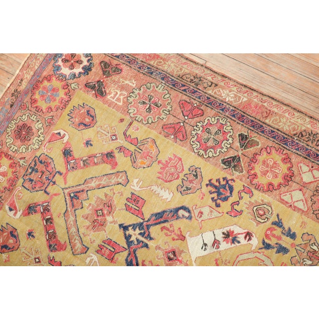 Textile Zabihi Collection 19th Century Gold Persian Soumac Flatweave - 5'7" x 8'3" For Sale - Image 7 of 11