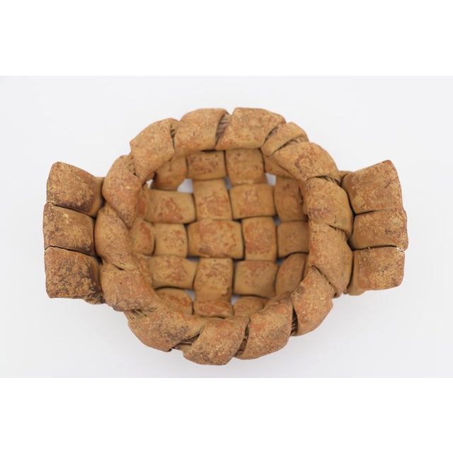 Brown 1950s Fishwife Basket Card Receiver or Trinket Tray, Earthenware, Portuguese For Sale - Image 8 of 17