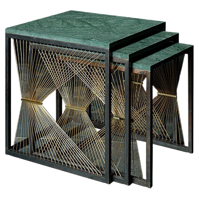AEGIS 001 Three Nesting Side Tables by Ziad Alonaizy, Set of 3 For Sale