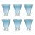 Celerie Kemble Celerie Kemble Glassware for Chairish Footed Twist Glasses in Steel Blue with Opal Blue Rim - Set of 6 For Sale - Image 4 of 4