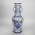 Early 20th Century Large Blue & White Chinese Floral & Figural Hand Painted Porcelain Faceted Vase For Sale - Image 6 of 6