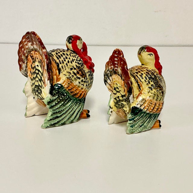 Red 1940s Boho Chic Americana Farmhouse Turkey Salt & Pepper Shakers - A Pair, Thanksgiving For Sale - Image 8 of 14