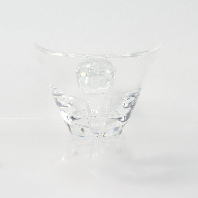 Steuben Glass Mid-Century Modern Steuben Twin Scroll Oval Bowl For Sale - Image 4 of 13