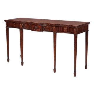 Italian Neoclassical Style Carved Mahogany W/ Ram Sideboard or Console Table For Sale