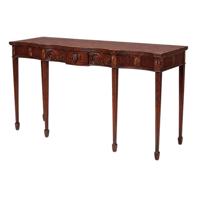 Italian Neoclassical Style Carved Mahogany W/ Ram Sideboard or Console Table For Sale