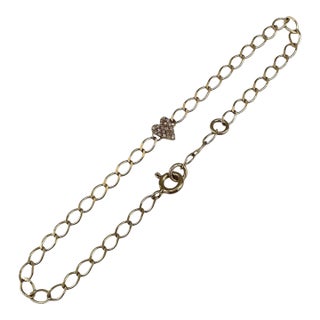 Diamond Heart Link Bracelet 10kt Yellow Gold 0.06ctw 7in New For Sale