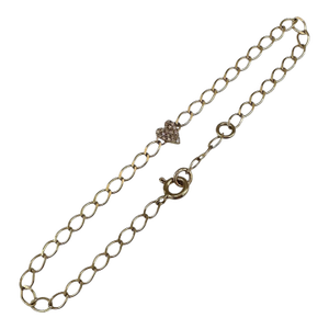 Diamond Heart Link Bracelet 10kt Yellow Gold 0.06ctw 7in New