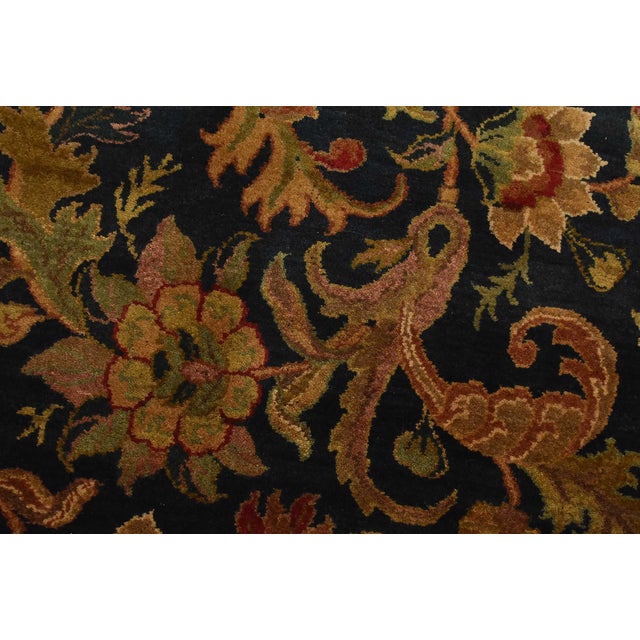 Agra Runner 4′ X 10’3” Blue Wool Traditional Hand-Knotted Oriental Rug For Sale - Image 4 of 12